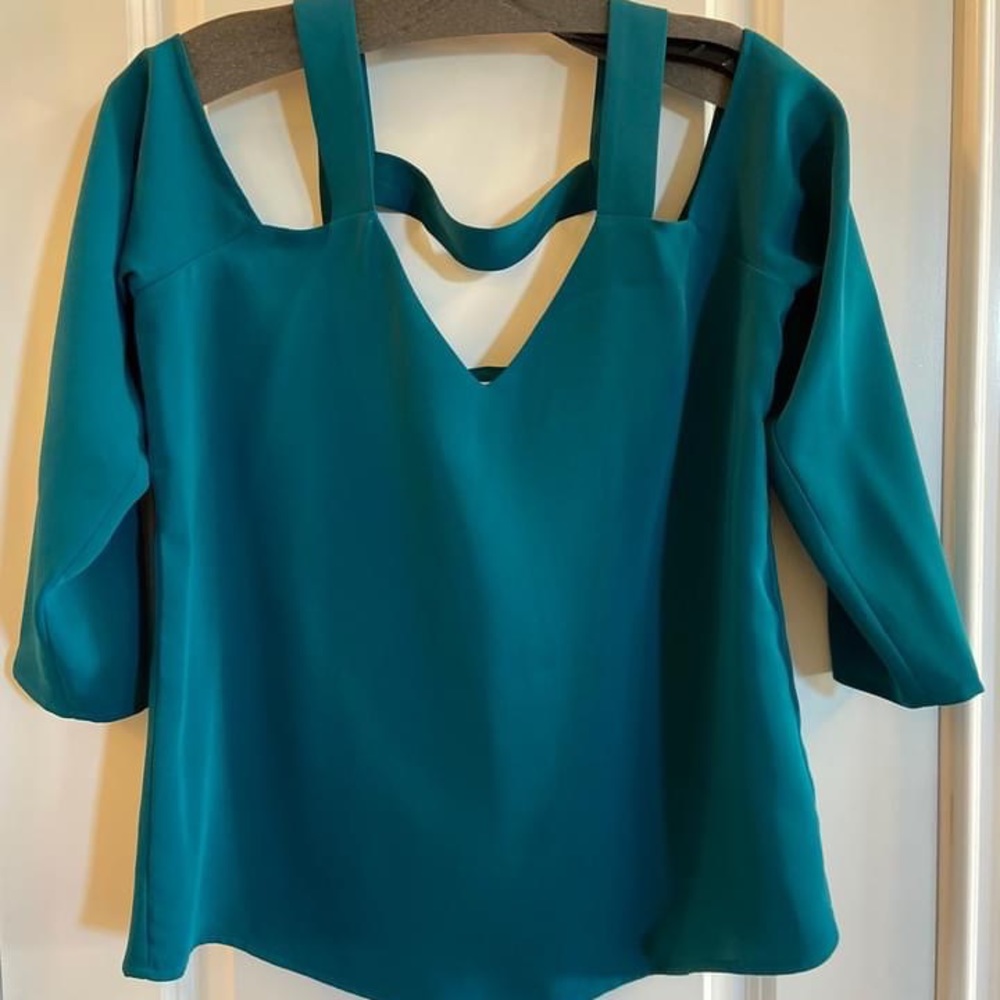 Cooper & Ella Cold Shoulder Forest Green Top